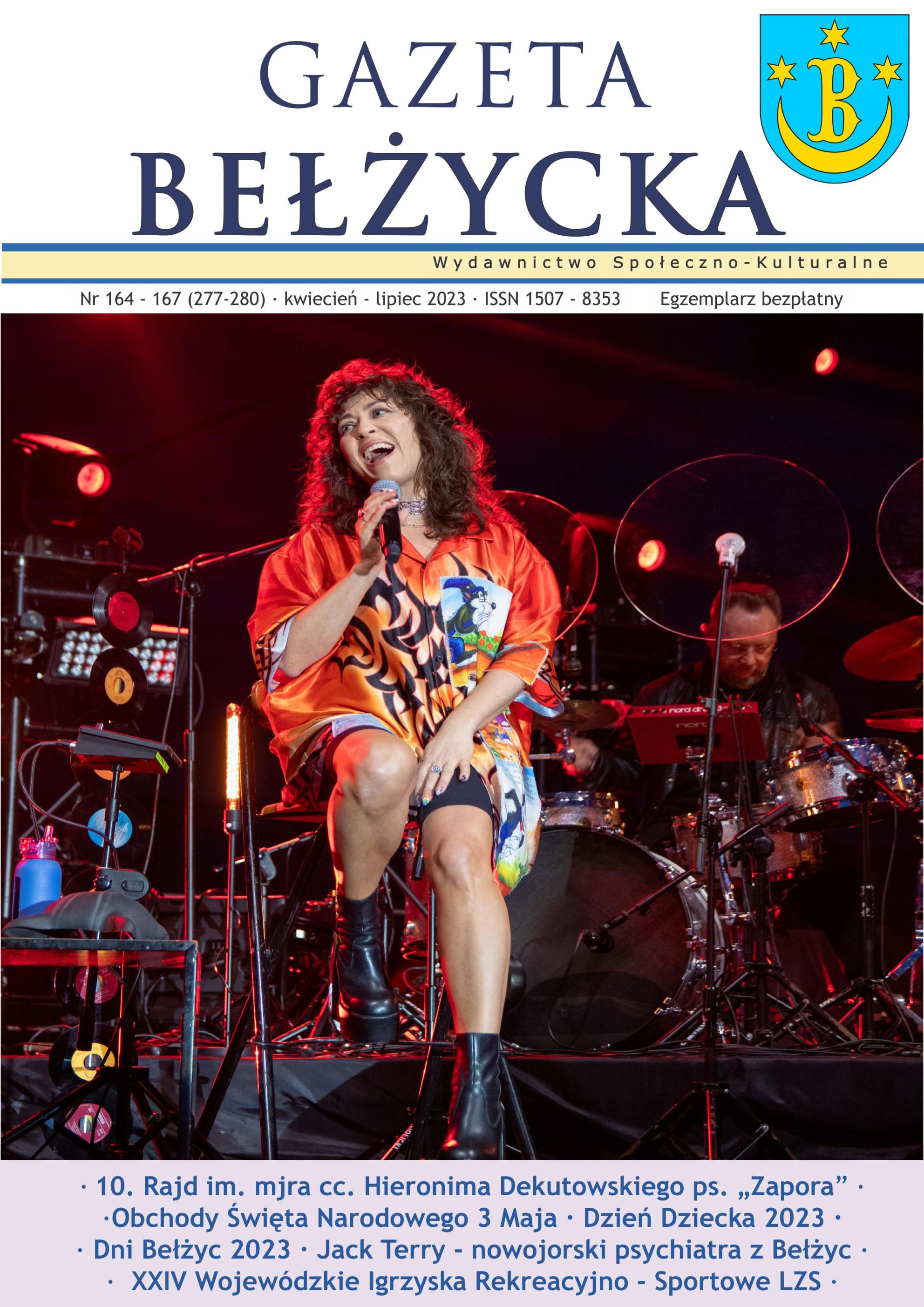 Grafika przedstawia okładkę Gazety Bełżyckiej wydanie lipcowe w roku 2023.